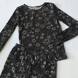 Girls Danskin 2 Piece Pajamas Grey/Silver Stars